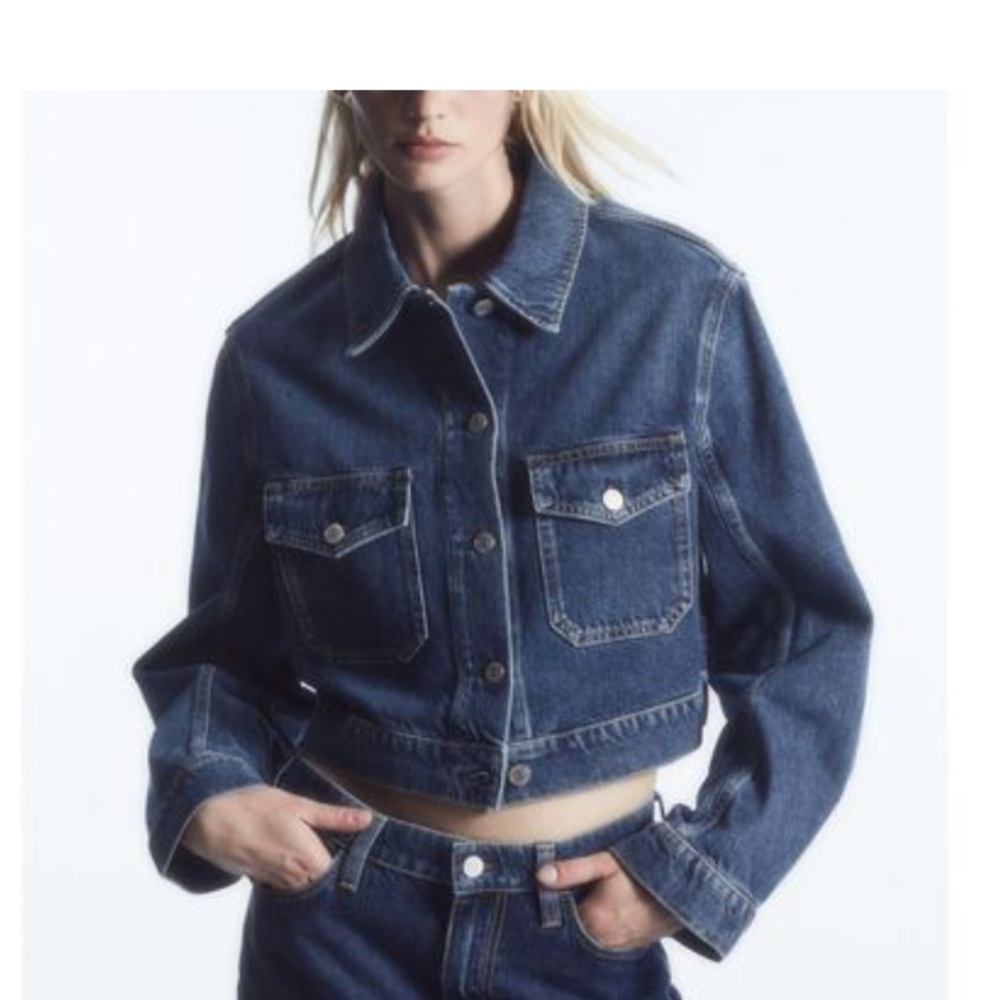 COS Cropped Dark Denim Jacket - Picture 2 of 6